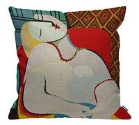 Picasso Le Reve The Dream Painting - Federa decorativa per cuscino per la casa per uomo/donna/ragazzi/ragazze, soggiorno, camera da letto, divano, sedia, 45 cm x 45 cm