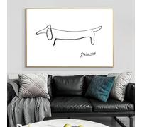 Picasso Linea astratta Stampa creativa Cane bassotto Minimalista Arte della parete Pittura Immagini nordiche Soggiorno Decor 30x50 cm/12x20 pollici Senza cornice