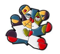 Picasso - Spilla a forma di fiore, accessorio artistico unico, realizzata in lega, per uso quotidiano o eventi in galleria, spilla floreale astratta con animali, One Size, come descritto