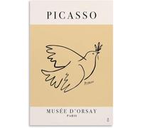 Picasso Stampe Picasso La Pace Colomba Linea Poster Picasso Tela di Canapa Arte Della Parete Picasso Pittura Immagine Estetica Per La Decorazione Della Parete Della Casa 50x70cm Senza Cornice