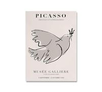 Picasso Stampe Picasso La Pace Colomba Linea Poster Picasso Tela di Canapa Arte Della Parete Picasso Pittura Immagine Estetica Per La Decorazione Della Parete Della Casa 50x70cm Senza Cornice