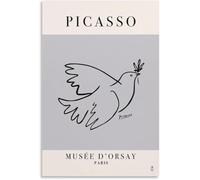Picasso Stampe Picasso La Pace Colomba Linea Poster Picasso Tela di Canapa Arte Della Parete Picasso Pittura Immagine Estetica Per La Decorazione Della Parete Della Casa 50x70cm Senza Cornice