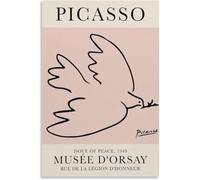 Picasso Stampe Picasso La Pace Colomba Linea Poster Picasso Tela di Canapa Arte Della Parete Picasso Pittura Immagine Estetica Per La Decorazione Della Parete Della Casa 50x70cm Senza Cornice