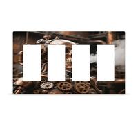 Picasso Style Outlet Cover,4-Gang Wall Plate Hidden Screw Face Plate,Termoplastica Faceplate Cover Decorator Presa Presa Interruttore Luce Copertura Dimensioni 22,3 x 12,9 cm per Casa