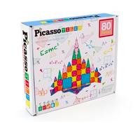 PICASSO TILES Costruzioni Magnetiche Multicolore Set Scuola 80 Piastrelle