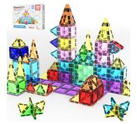 PicassoTiles 100 Pz Magnetico Elemento costitutivo Set di giocattoli per la costruzione di magneti da viaggio Serie Mini Diamond Set da viaggio STEM Kit da gioco educativo
