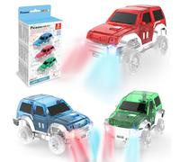 PicassoTiles 3 pezzi auto pista da corsa con luce LED in confezione Bulk
