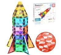 PicassoTiles 30 pezzi Blocchi magnetici Dimensioni da viaggio della serie Mini diamante Set di giocattoli da costruzione magnetici in movimento Kit didattico STEM Playset Educativo Cervello Bambino