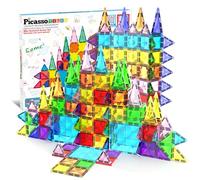 PicassoTiles 60 pezzi Blocco da costruzione magnetico Mini serie di diamanti Formato da viaggio Set di giocattoli da costruzione magnetici On-The-Go Kit di apprendimento STEM Kit da gioco educativo
