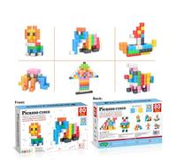 PicassoTiles 80 blocchi magnetici a cubo da 3 cm, dadi magnetici, giocattolo, costruzione, costruzione, giocattolo educativo sensoriale, con quaderno idee PMC302