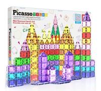 PicassoTiles 80 pezzi mini piastrelle magnetiche da viaggio blocchi di costruzione costruzione costruzione STEM apprendimento in movimento set di giocattoli per vacanze regalo di compleanno aula