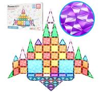 PicassoTiles 80 pezzi mini piastrelle magnetiche da viaggio blocchi di costruzione costruzione costruzione STEM apprendimento in movimento set di giocattoli per vacanze regalo di compleanno aula