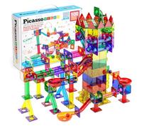 PicassoTiles Marble Run 100 pezzi piastrelle magnetiche Race Track Toy Play Set STEM Building & Learning Educational Magnet Construction Bambino Kit di sviluppo del cervello Ragazzi Ragazze Età 3 4 5