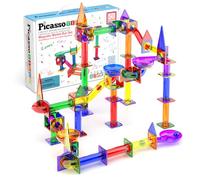 PicassoTiles Marmo Esegui 50 pezzi Set gioco giocattolo pista da corsa con piastrelle magnetiche | Costruzione e apprendimento STEM, Costruzione di magneti educativi | Età 3-8+ anni