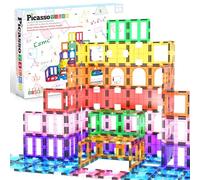 PicassoTiles PT42 Designer Artistry Kit 42pcs Set Magnet Building Tiles Clear Color Magnetic 3D Building Block - Creativity Beyond Imagination! Educational, Inspirational, Conventional, Recreational
