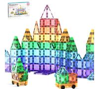 PicassoTiles Set di 120 mini mattonelle magnetiche di espansione per auto camion e figure, mattoncini magnetici da costruzione per bambini STEM e giocattoli di apprendimento, componenti aggiuntivi