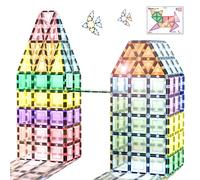 PicassoTiles - Set di mattoncini magnetici per costruzioni, piastrelle quadrate e triangolari, kit giocattolo per stimolare la creativit , forme