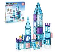 PicasssoTiles 72 Piece Magnetic Building Tiles Castle Winter Ice Theme Construct