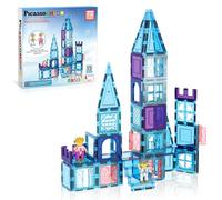 PicasssoTiles 72 Piece Magnetic Building Tiles Castle Winter Ice Theme Construct