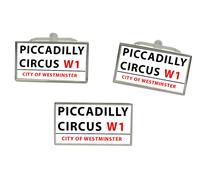 Piccadilly Circo Segnale Stradale Rettangolo Gemelli E Fermacravatta Set