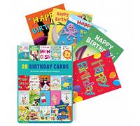 Piccadilly Greetings Biglietti di compleanno assortiti per bambini, confezione da 20, 12,7 x 17,8 cm, 20 disegni colorati unici con buste bianche, adatti per ragazzi e ragazze