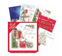 Piccadilly Greetings Biglietti di Natale assortiti, confezione multipla, 12 x 12 cm, confezione da 30 biglietti di Natale, 5 disegni colorati unici con buste bianche, adatti a tutte le età e sessi