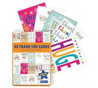 Piccadilly Greetings Biglietti di ringraziamento assortiti, confezione da 20, 12,7 x 17,8 cm, 10 disegni colorati unici con buste bianche, adatti a tutte le età e sessi