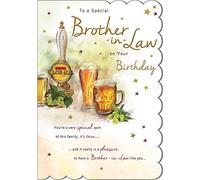 Piccadilly Greetings Biglietto di auguri per cognato - 23 x 15,2 cm - Regal Publishing, marrone