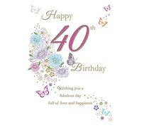 Piccadilly Greetings - Biglietto di auguri tradizionale per età, età 40 F, 17,8 x 12,7 cm