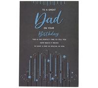 Piccadilly Greetings Biglietto di compleanno moderno per papà, 22,9 x 15,2 cm, colore: nero