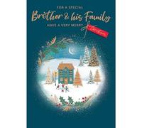 Piccadilly Greetings Biglietto di Natale classico, coppia fratello e famiglia, casa, 22,9 x 15,2 cm