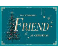 Piccadilly Greetings Biglietto di Natale classico per un amico meraviglioso - 22,9 x 15,2 cm