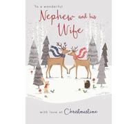 Piccadilly Greetings Biglietto di Natale con personaggio, coppia nipote e moglie, 2 cervi - 20,3 x 15,2 cm