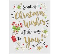 Piccadilly Greetings Biglietto di Natale moderno Across The Miles - 20,3 x 15,2 cm