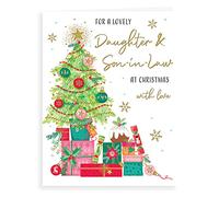 Piccadilly Greetings Biglietto di Natale moderno con scritta Daughter & Son In Law, 20,3 x 15,2 cm