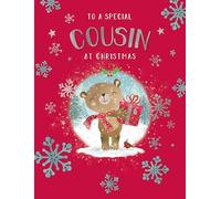 Piccadilly Greetings Biglietto di Natale per un cugino speciale regalo orso - 20,3 x 15,2 cm