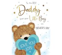 Piccadilly Greetings Biglietto per la festa del papà, con scritta in inglese To The Best Daddy from Your Little Boy, 22,9 x 15,2 cm