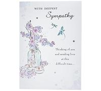 Piccadilly Greetings Group Ltd Biglietto d'auguri con scritta "Wonderfully Worded with deepest sympathy", 17,8 x 12,7 cm, bianco, grigio, nero
