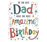 Piccadilly Greetings Regal Publishing C80656 Biglietto di auguri moderno per papà, bianco, nero, rosso, grigio, verde, 20,3 x 15,2 cm