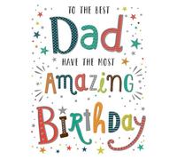 Piccadilly Greetings Regal Publishing C80656 Biglietto di auguri moderno per papà, bianco, nero, rosso, grigio, verde, 20,3 x 15,2 cm