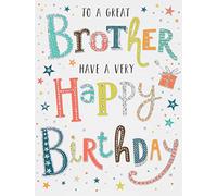 Piccadilly Greetings Regal Publishing moderno biglietto di compleanno per fratello - 20,3 x 15,2 cm