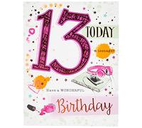 Piccadilly Greetings Tradizionale biglietto di compleanno giovanile età 13 F - 20,3 x 15,2 cm