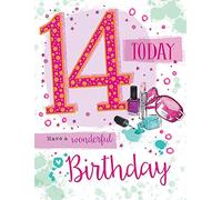 Piccadilly Greetings Tradizionale biglietto di compleanno giovanile età 14 F - 20,3 x 15,2 cm