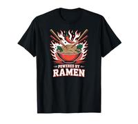 Piccante Alimentato da Ramen Bowl Flames Anime Foodie Maglietta
