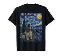 Piccardia Spaniel Cane Van Gogh Notte Stellata Maglietta