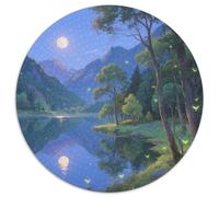 Picche di montagna e alberi vicino al lago Jigsaw Puzzle Impossible 1000Pcs Scenery Decorazione Per La Casa. Giochi Rilassamento E Intelligence Per Adulti E Ragazzi Da 14 Anni 1000pcs (67.5x67.5cm)