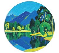 Picche di montagna e alberi vicino al lago Puzzle Impossibili 1000Pcs Scenery Decorazione Per La Casa. Giochi Rilassamento E Intelligence Per Adulti E Ragazzi Da 14 Anni 1000pcs (67.5x67.5cm)