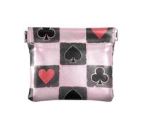 Picche Nero e Rosa Scacchiera di Modo delle Donne Piccolo Cuoio Della Moneta Portafoglio Portatile Mini Borsa Portafoglio per gli Uomini Donne Viaggio bolsas para