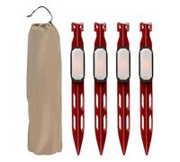 Picchetti da campeggio, picchetti in metallo, 4 pezzi, con luce LED - chiodi per tenda a forma di V, ancoraggio per campeggio, campeggio, picchetti per tenda ad alte prestazioni