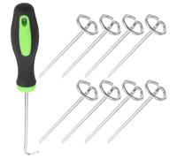 Picchetti da Giardino in Acciaio Inox per Prato e Telo, Ancoraggio | Fissaggio Affidabile, Facili da Inserire e Rimuovere, Uso Esterno, per Prato e Telo, Trasporto e Ordine